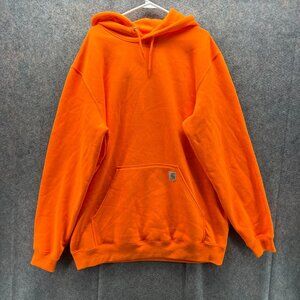 Carhartt Hoodie Mens XL Orange Cotton Blend Sweatshirt K121 Loose Tall Neon Y2K